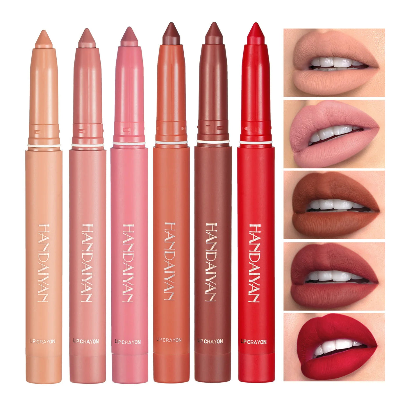 HANDAIYAN New Arrive Matte Lipstick Pencil Makeup Silky Velvet Lip Stick Pen Waterproof Nude Pink Red Lip Blam Make Up Cosmetics - Seprincess