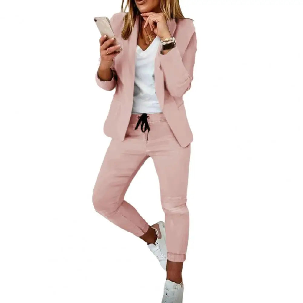 2023 Women Fashion Two Pieces Sets Office Wear Blazers Coat And Pants Female - Seprincess