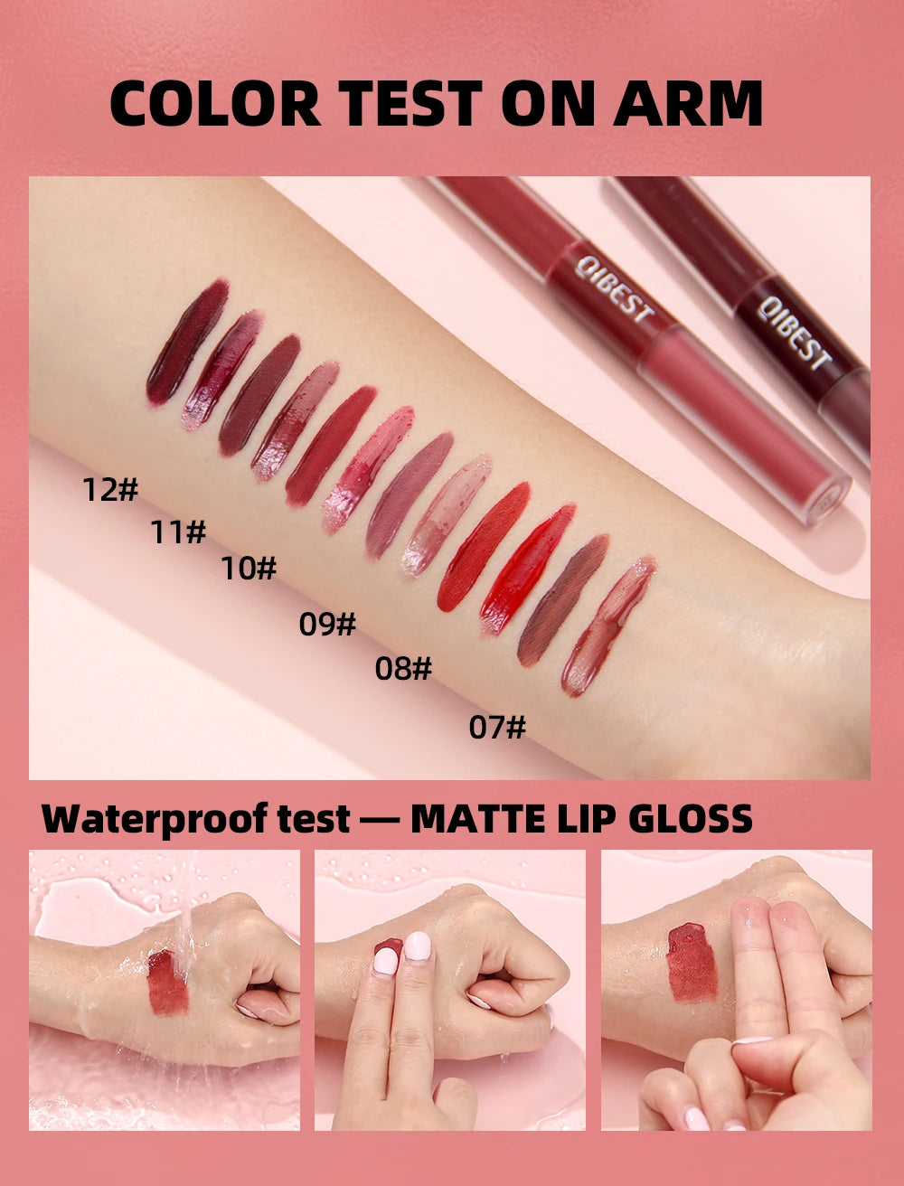 QIBEST 2023 New Double Head Matte Velvet Liquid Lipstick Waterproof Double End Mirror Lip Glaze Moisture Lip Makeup 2 In 1 Stick - Seprincess