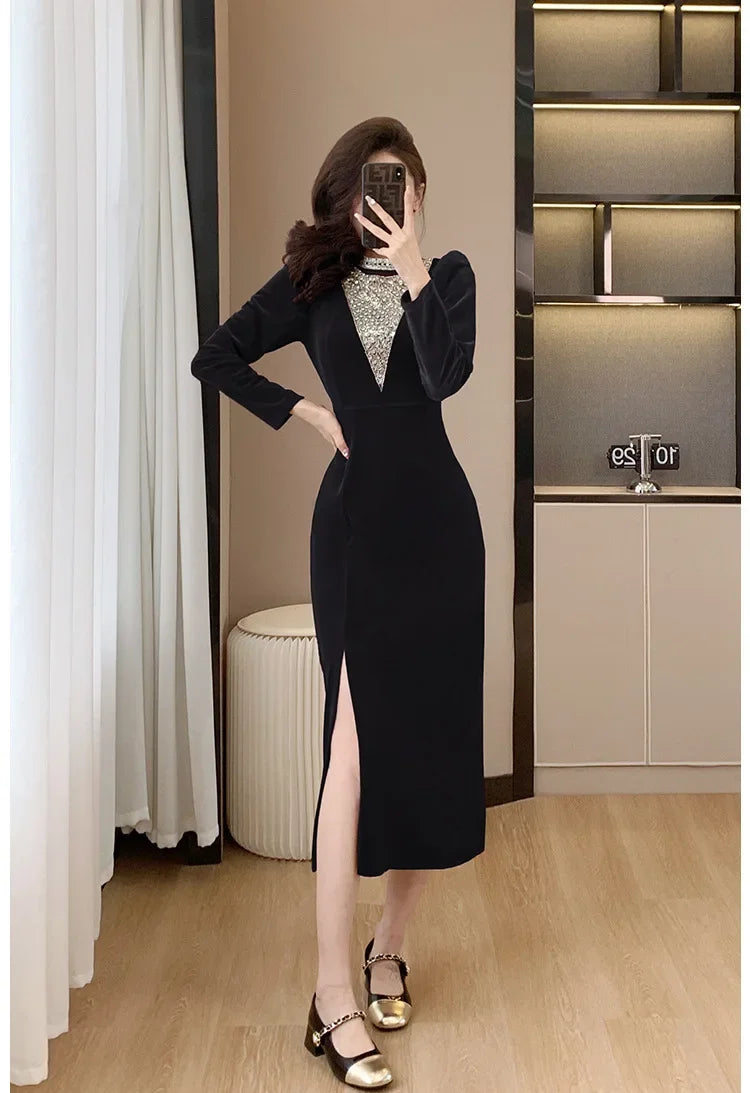 2024 Real-time Banquet Design Sensibility Heavy Embroidery Dress Yearly Hostess Warrior Gown New Year Dress