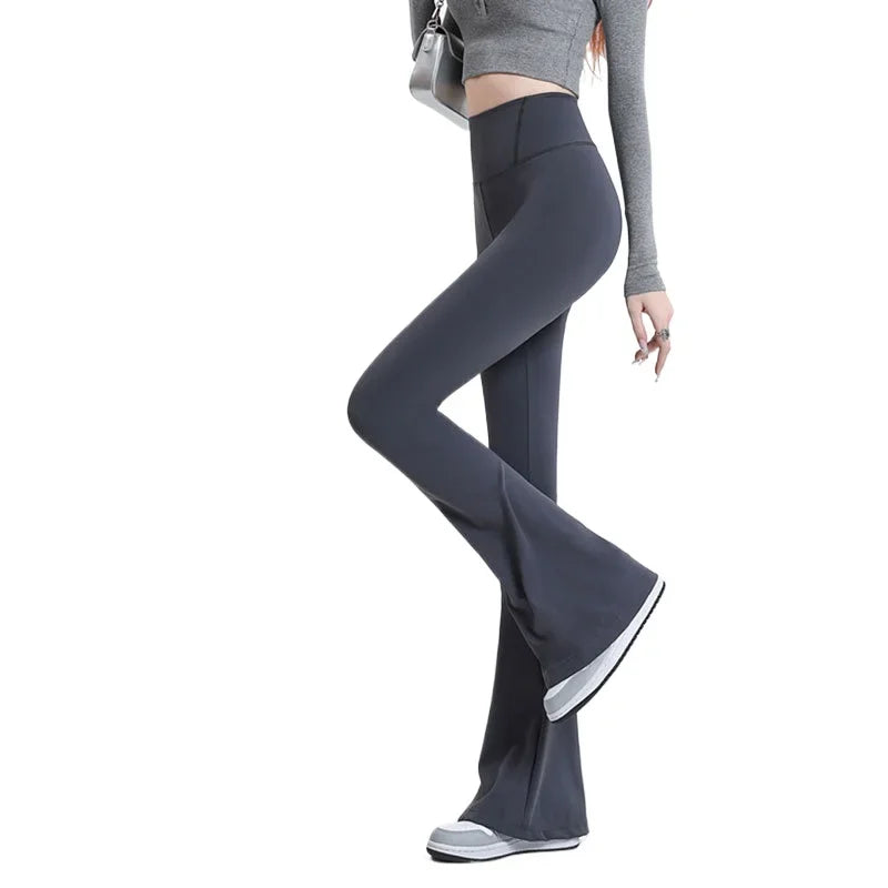 2025 New Women's Flare Leggings High Waist Wide Leg Yoga Pants Slim Seamless Fitness Workout Tights Gym Sports Trousers Clothing