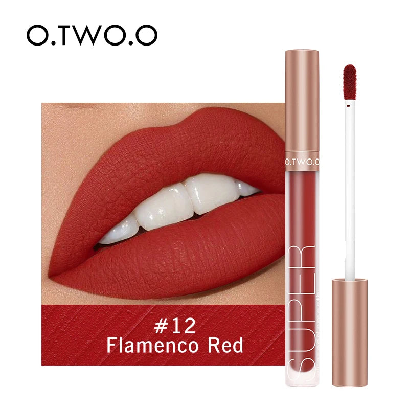 Wholesale O.TWO.O Lipstick Lip Gloss Makeup Waterproof Velvet 12 Colors Liquid Lip Stick Matte Long Lasting Sexy Red Lip Tint - Seprincess