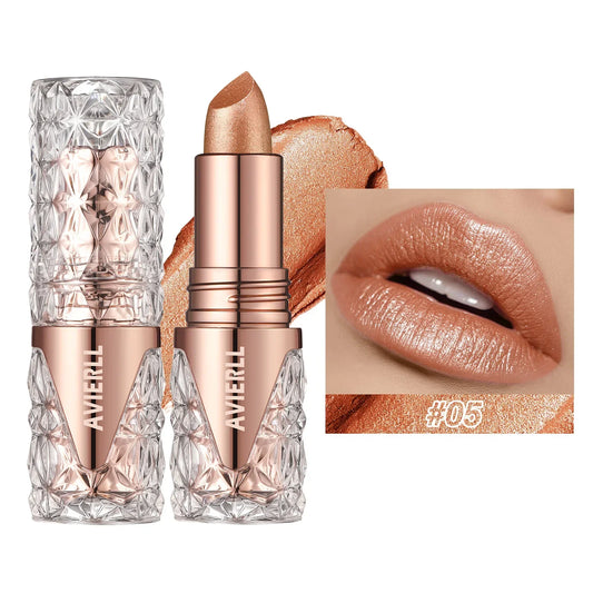 Quicksand Gold Lipstick Fine Glitter lipstick, Moisturizing Silky Mermaid Girl Pink, Long-Lasting Waterproof Grapefruit Orange - Seprincess