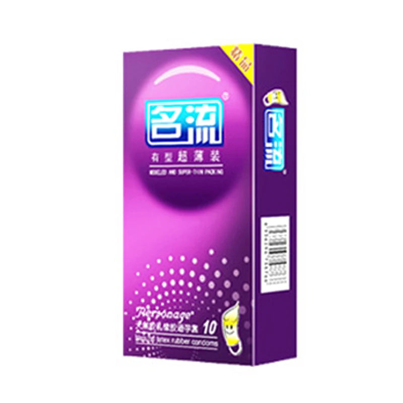 10pcs Natural Latex Condom Lubrication Delay Dot Sex Ultra Thin Particles Condom Contraception Supplies Adults Sex Toy 18+