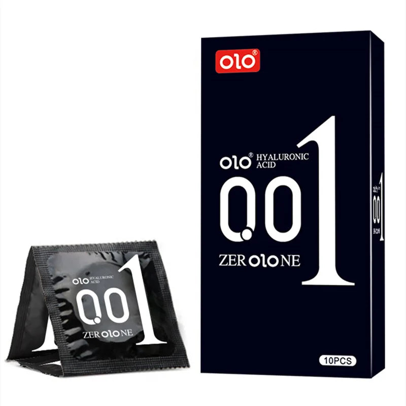 OLO 0.01 Ultra Thin Condoms For Men Long Sex Ejaculation Delay Ice Hot Feeling Latex Condom Penis Sleeve Sex Toys For Adults 18