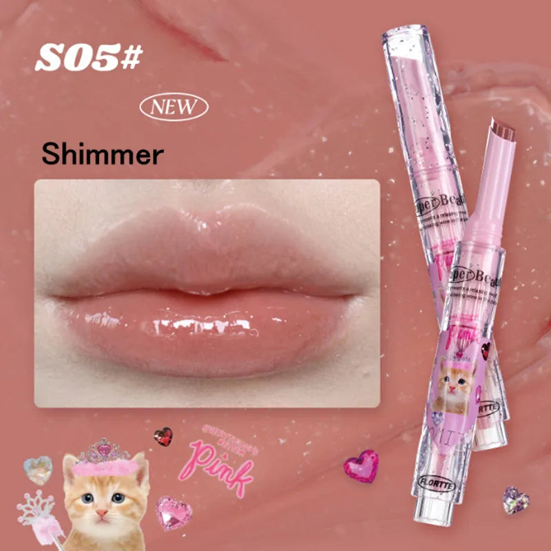 【New Arrival】FLORTTE Shimmer Lipstick Solid Lip Balm Moisturizing Water Gloss Lip Glaze - Seprincess