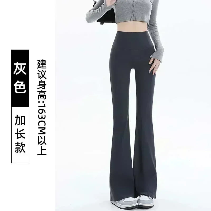 Women Flare Pants Slim High Waist Casual Leggings Sexy All-match Yoga Pants Fitness Workout Tights Butt Lifting Skinny Trousers