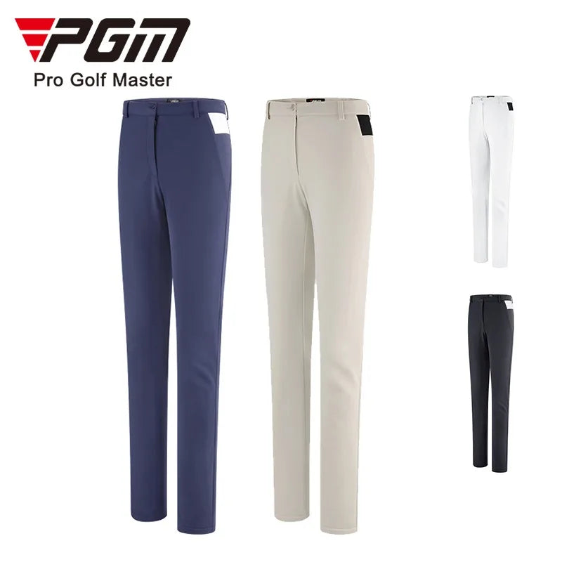 PGM Autumn Winter Waterproof Women Golf Trousers Thick Keep Warm Long Pant Plus Velvet Golf Ball Pants Windproof Tennis Clothing