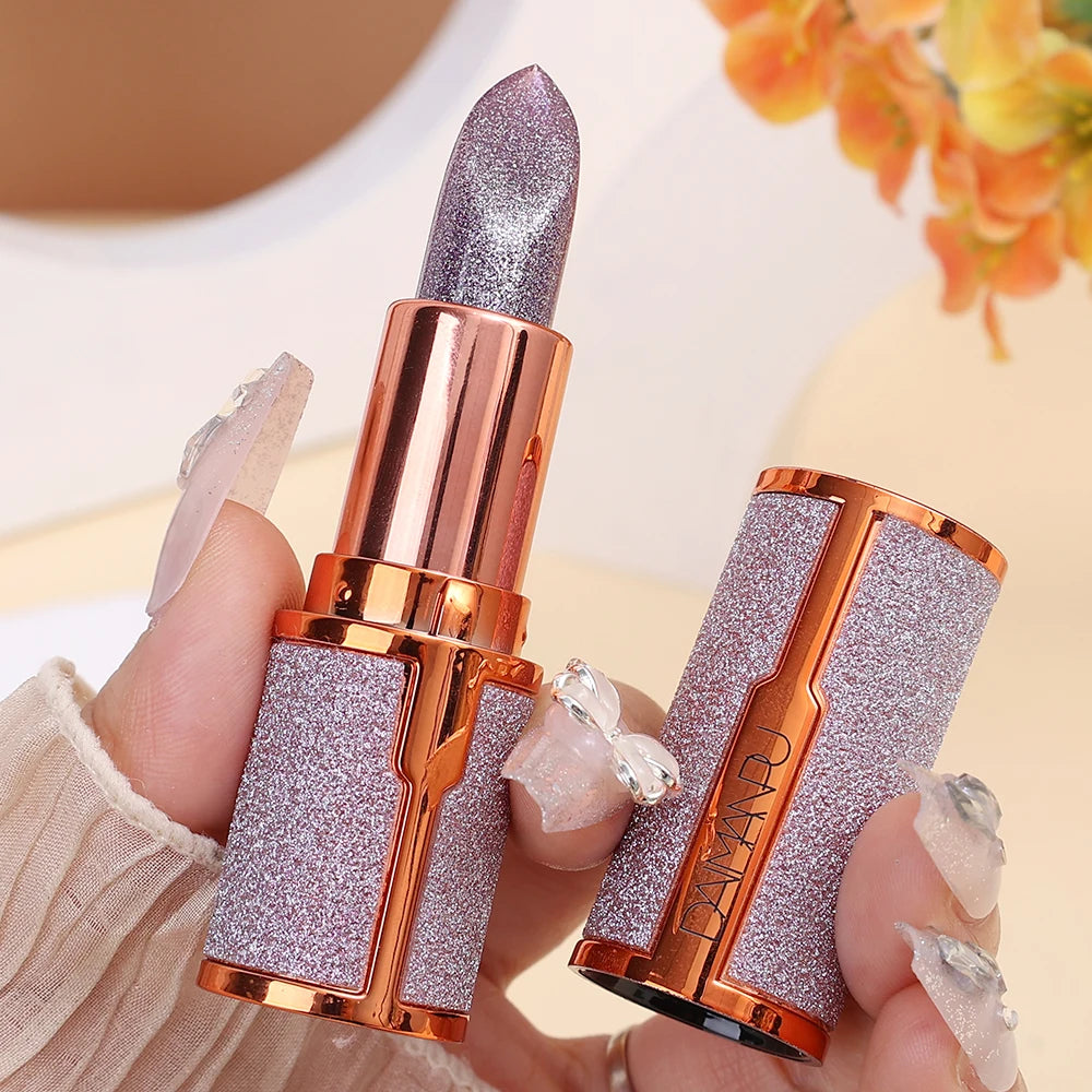 Glitter Matte Temperature Change Lipstick Waterproof Long Lasting Diamonds Lipsticks Non Stick Red Pink Lip Tint Makeup Cosmetic - Seprincess