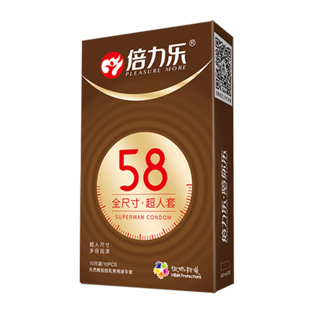 Ultra Thin Large Condom 55/56/58/60mm Penis Sleeves Condom Lubricant Glossy Natural Latex Adult Erotic Safer Sex Products