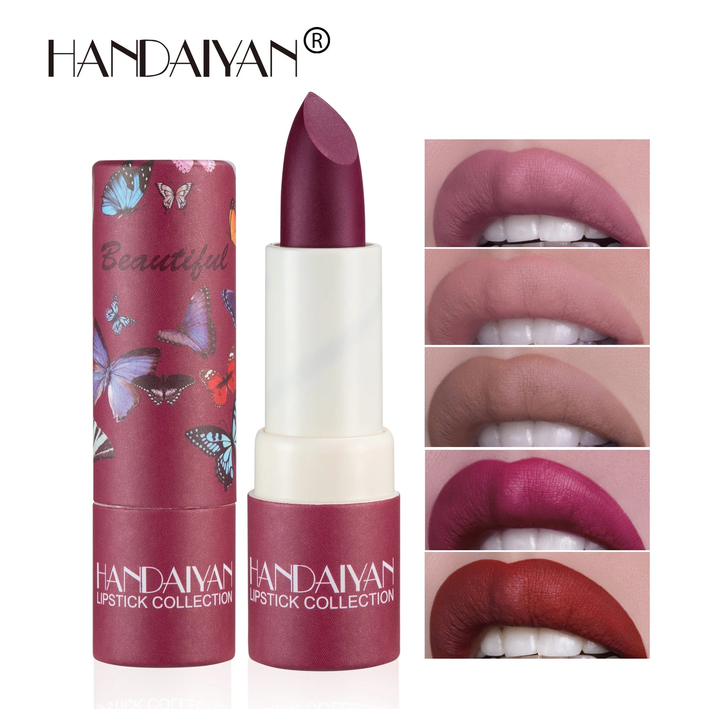 Handaiyan 8 Colors Matte Waterproof Velvet Nude Lipstick Sexy Red Brown Lip Matt Pigments Makeup Long Lasting Profissional - Seprincess