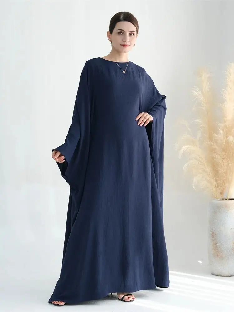 Ramadan Eid Crepe Batwing Butterfly Modest Abaya Dubai Luxury 2024 Muslim Jersey Hijabs Kaftan Dress For Women Kebaya Vestidos - Seprincess