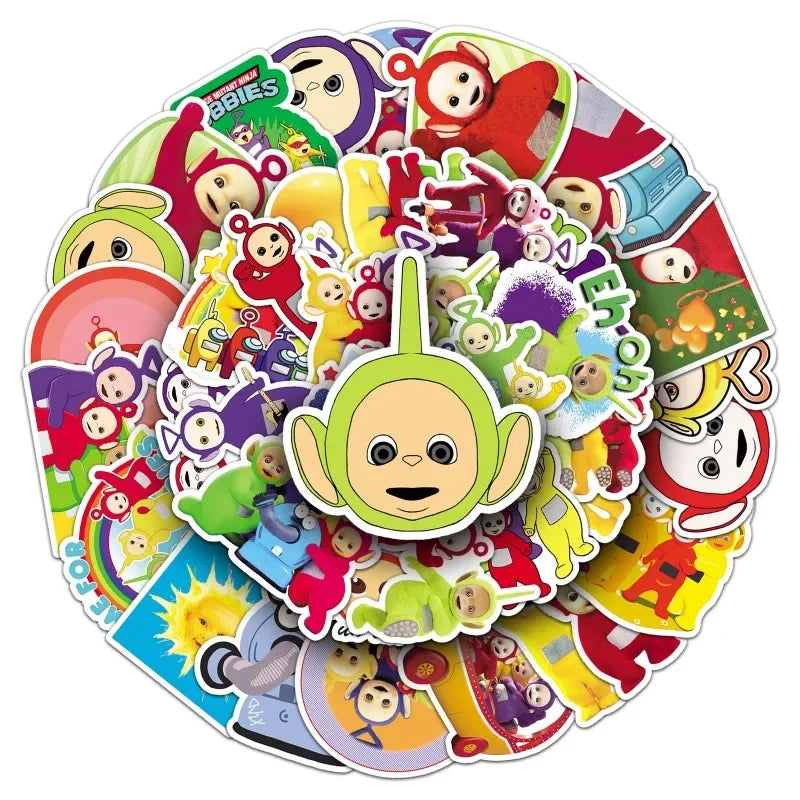 50pcs Teletubbies Cartoon Cute Cartoon Water Cup Laptop Luggage Desktop Stationery Skateboard Refrigerator Decoration Sticker - Seprincess