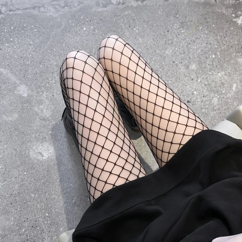 Hot Women Long Sexy Hollow Out Fishnet Stockings Pantyhose Black High Waist Stocking Tights Panty Fishnet Lingerie High Quality