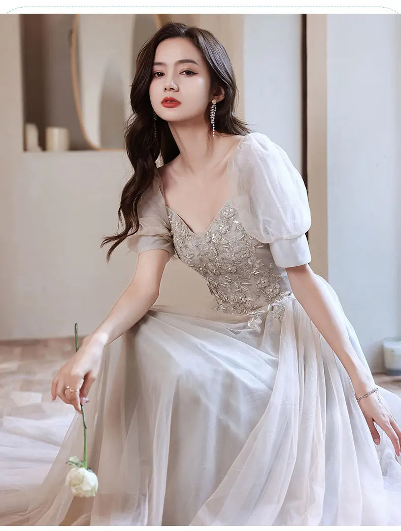 2024 Summer Light Gauze Bridesmaid Dress Women Sexy Wedding Party Gown Elegant Novelty Cheongsam Temperament Gentle Qipao - Seprincess