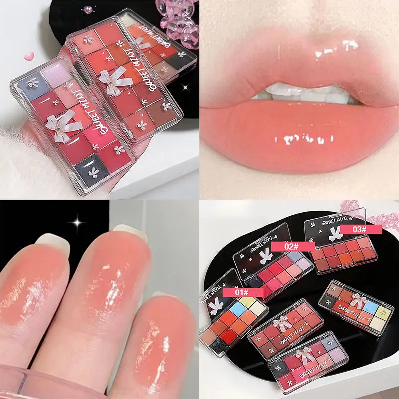 10 Color Lipstick Color Matching Lip Jelly Plate Naturally Moisturizes And Not Easy Stick The Glass Mirror Mouth Red Lip Glaze - Seprincess