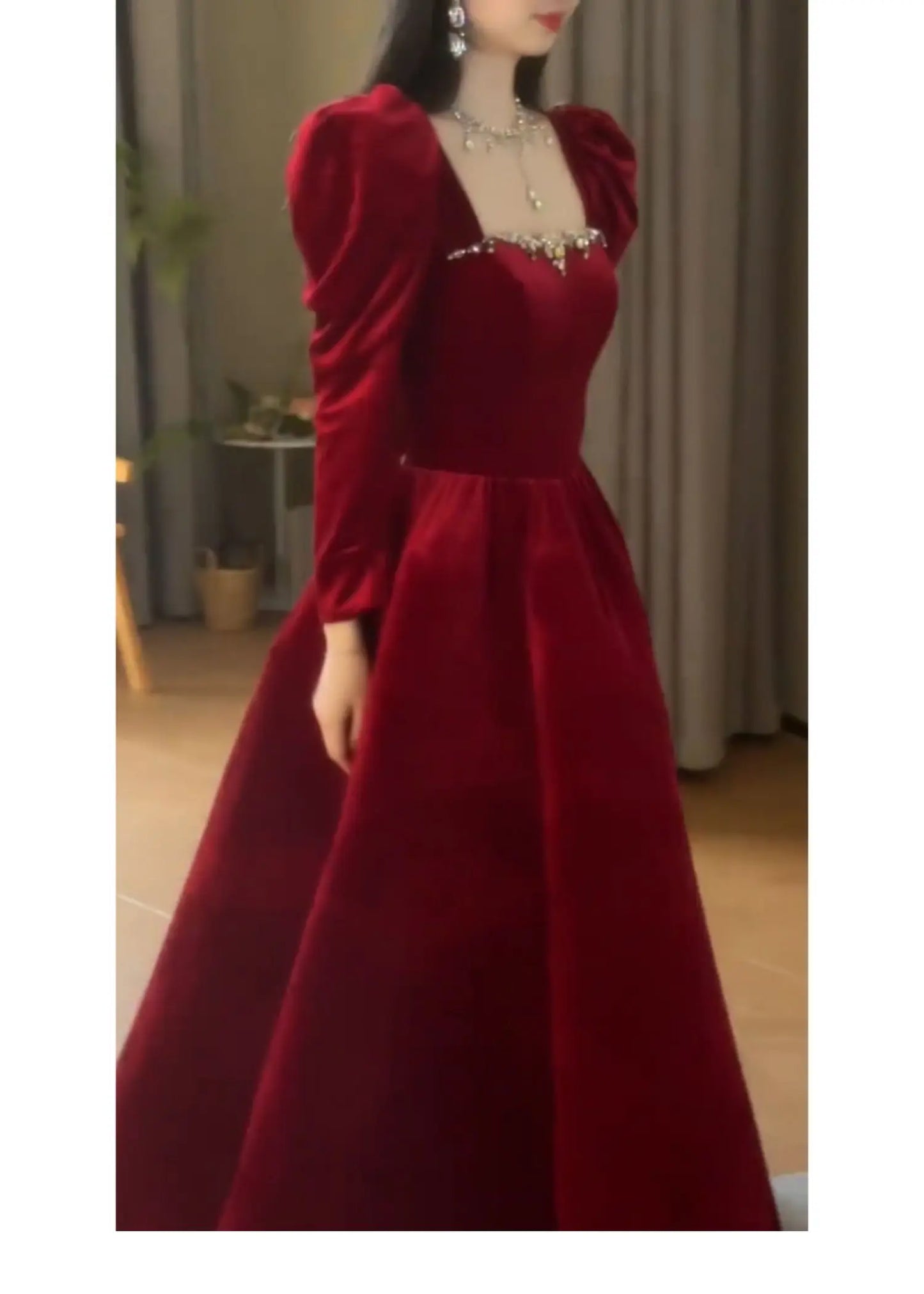 Toast Dress Bride Engagement Evening High-End Affordable Luxury Niche Banquet Temperament Socialite Red Velvet - Seprincess