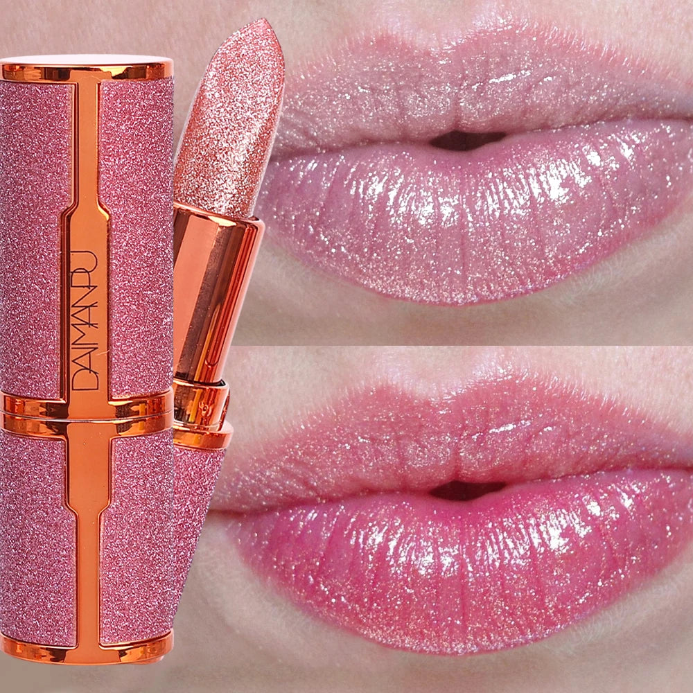 Glitter Matte Temperature Change Lipstick Waterproof Long Lasting Diamonds Lipsticks Non Stick Red Pink Lip Tint Makeup Cosmetic - Seprincess