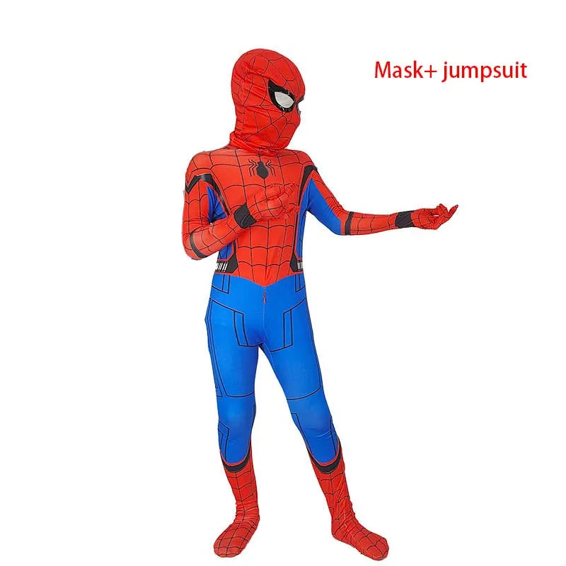 Kids Spider-Man Cosplay Fantasy Costumes Jumpsuit Superhero Miles Morales Movie Role Play Boys Girls Halloween Carnival Bodysuit - Seprincess