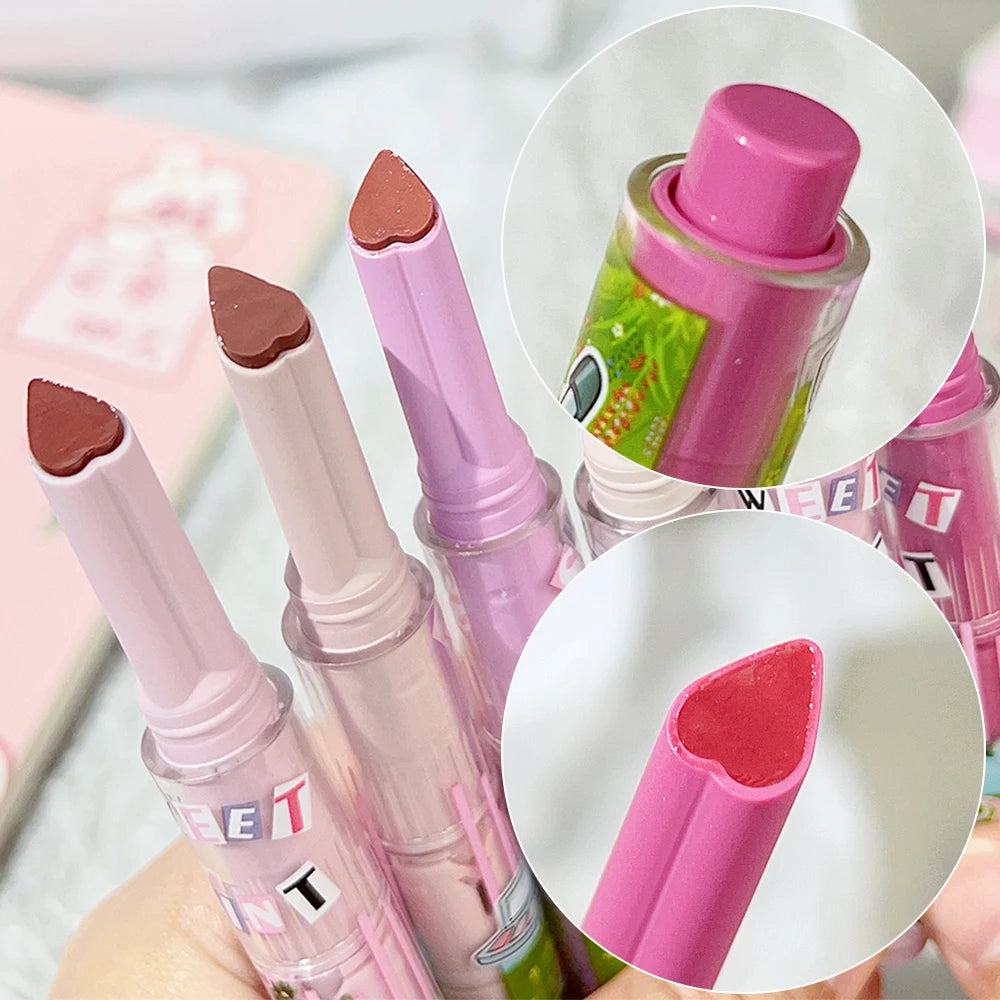 Moisturizing Jelly Mirror Lipstick Waterproof Lasting Clear Heart-shaped Solid Lip Gloss Pen Non-stick Cup Lips Tint Makeup - Seprincess