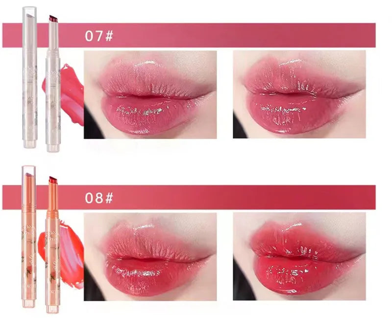 FLORTTE Crystal Lip Balm Jelly Lipstick Moisturizing Mirror Water Light Solid Lip Glaze Red Lip Tint Makeup Cosmetics New - Seprincess