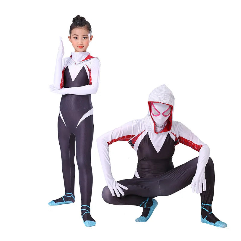 3D Kids Women Spider Gwen Costume Gwendolyn Maxine Stacy Zentai Suit Spidergirl Cosplay Halloween Costumes For Girls - Seprincess