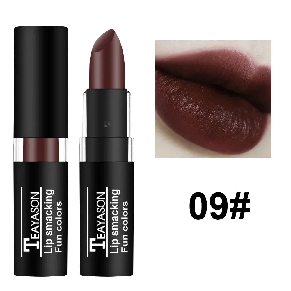 Waterproof Velvet Matte Lipstick Lasting Black White Purple Pigment Lipstick Christmas Halloween Vampire Red Party Lip Cosmetics - Seprincess