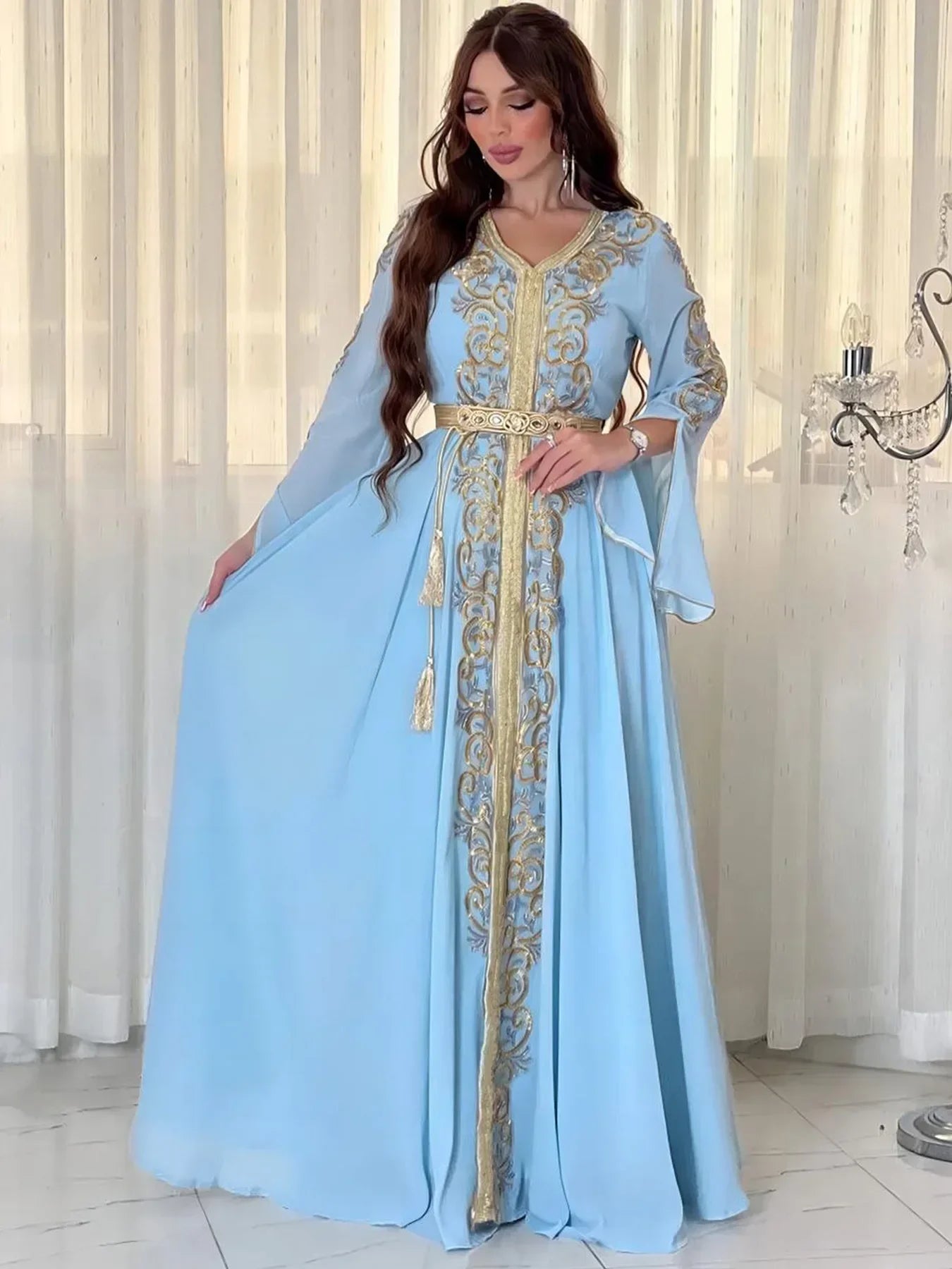 Eid Muslim Party Dress for Women Abaya Emboridery Jalabiya Morocco Dresses  Abayas Kaftan Abaya Islam Vestidos Arab Long Robe - Seprincess