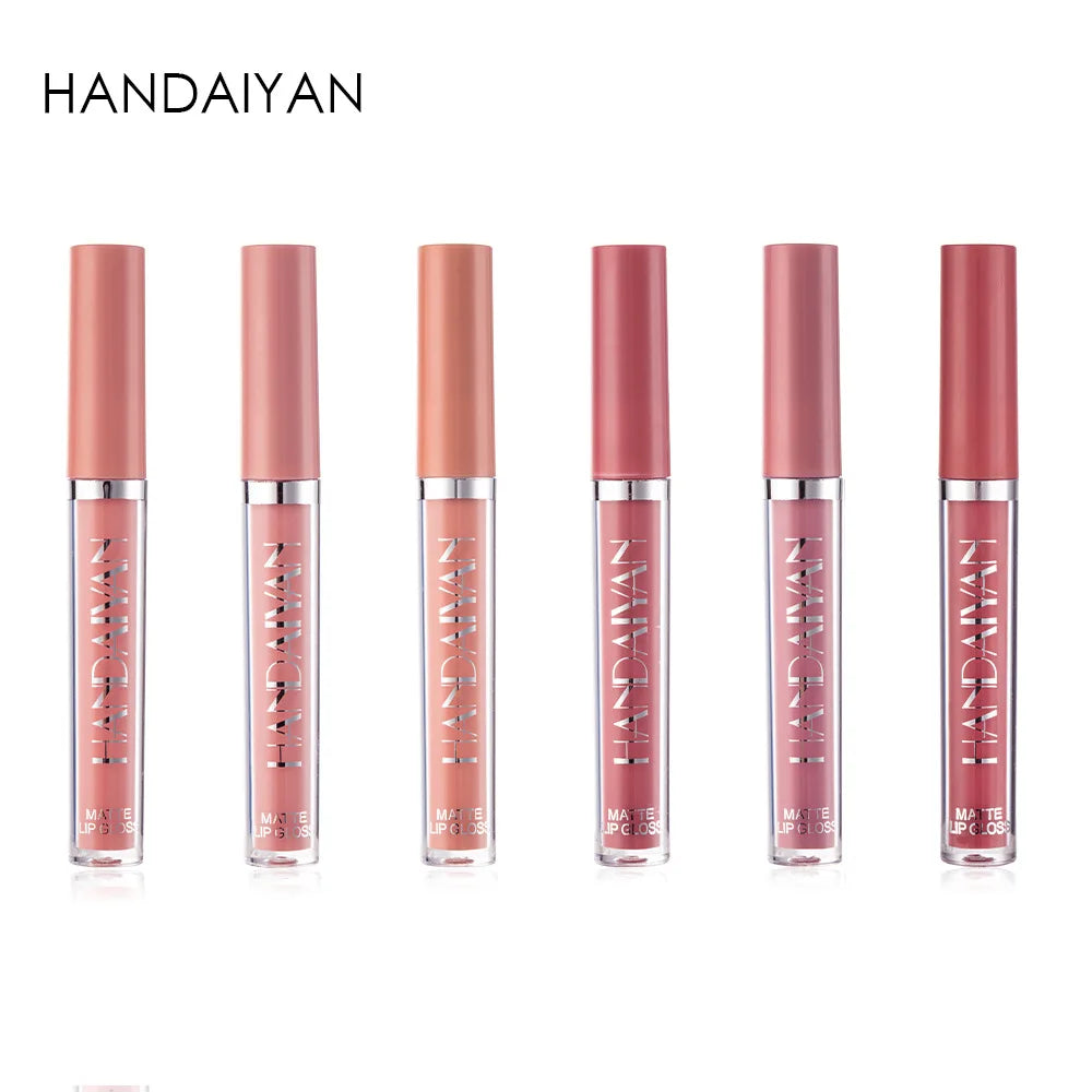 HANDAIYAN 6Pcs Liquid Velvet Matte Lip Gloss Red Lipstick Nude Makeup Women Long Lasting Waterproof Beauty Cosmetics - Seprincess