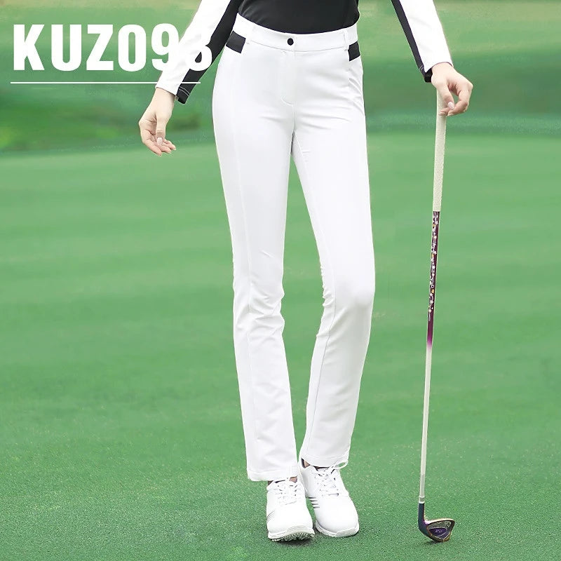 PGM Autumn Winter Ladies Golf Pants Women High Elasticity Sport Trousers Slim Fit Golf/Tennis Pants Warm Windproof Golf Clothing