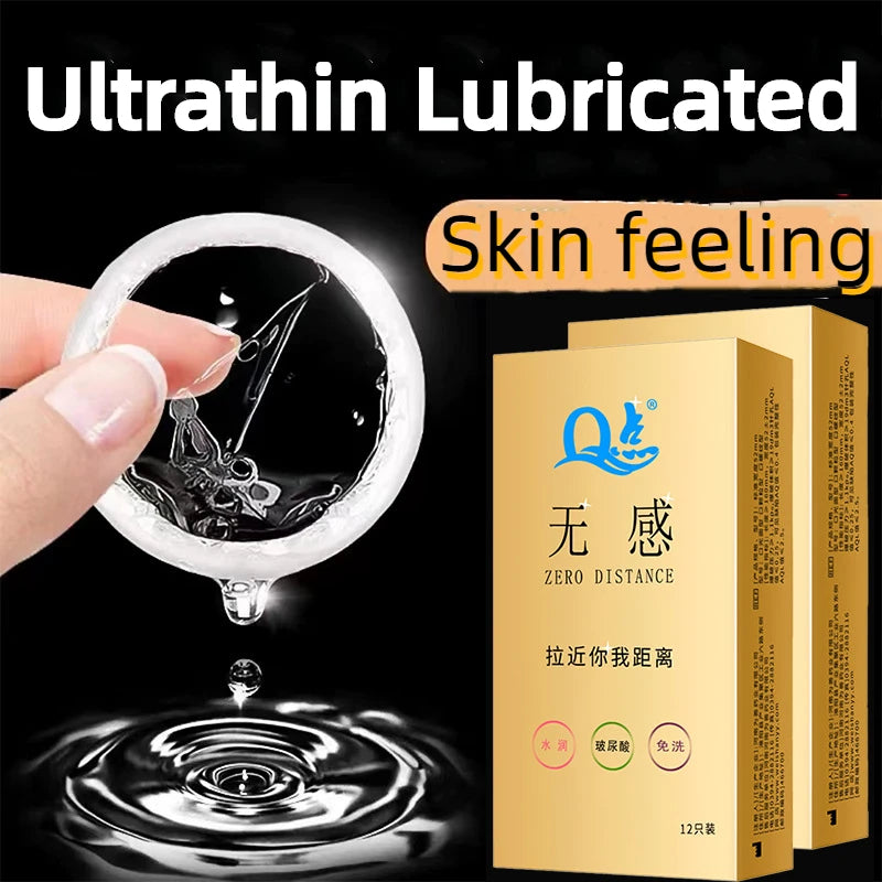 12pcs Super Thin Condoms Large Lubricated Sex Toys Ultrathin Skin Feeling Sex Accessories Zero Distance Penis Sleeves Cock Cover - Seprincess