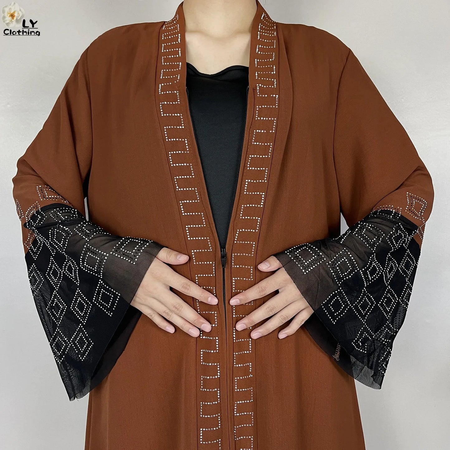 2024 For Women Elegant Dresses Dubai Party Outfits Long Sleeved Chiffon Dashiki Muslim Women Robe Open African Abaya Clothing - Seprincess