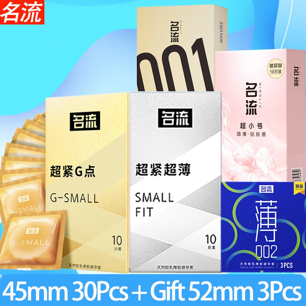 30PCS Small Condoms Ultra Thin 45mm Tight Natural Rubber Penis Sleeves Lubricated Safer Sex Products for Couples Men Women - Seprincess