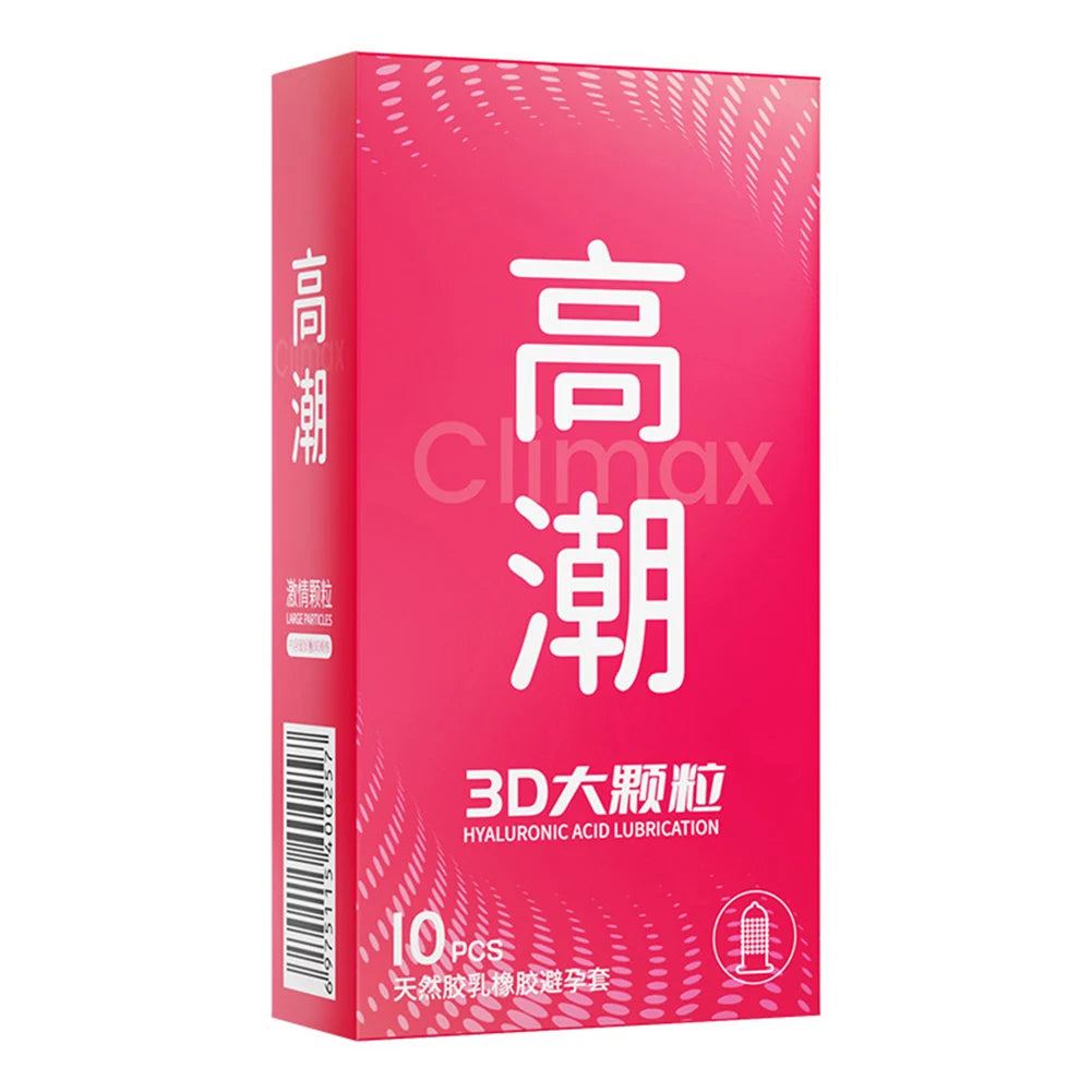 10pcs Ultra-thin Condom Men's Big Particles 52mm Penis Sleeve Hyaluronic Acid Moisturizing Latex Condom Contraceptive Product - Seprincess