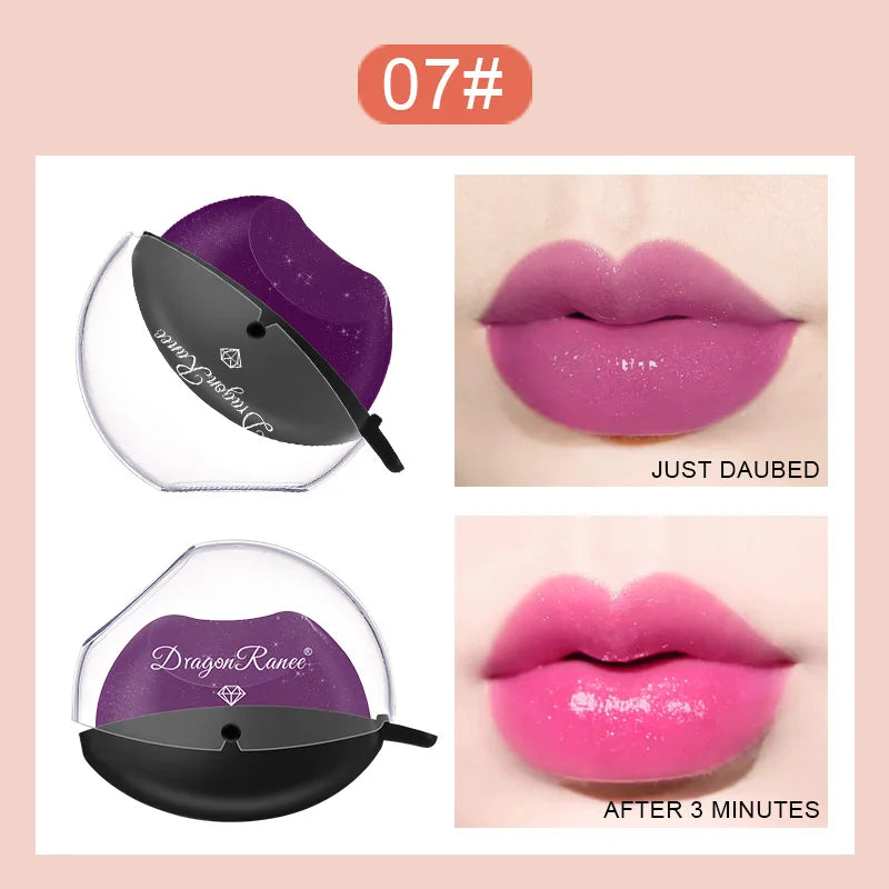 Lip-shaped Lipstick Makeup Temperature Color Changing Lazy Lipstick Velvet Matte Moisturizing Lip Gloss Waterproof Non-stick Cup - Seprincess