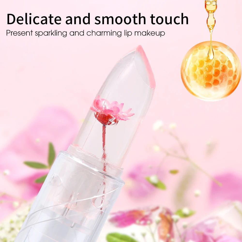 Moisturizing Flower Lipstick Waterproof Temperature Color Change Jelly Crystal Transparent Magic Lip Blam Repair Lips Cosmetics - Seprincess