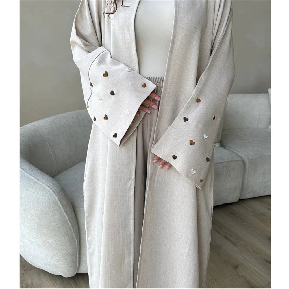 Embroidery Butterfly Open Abaya Ramadan Dubai Saudi Luxury Abayas Islamic Woman Clothing Dress Kimono for Muslim Women Dresses - Seprincess