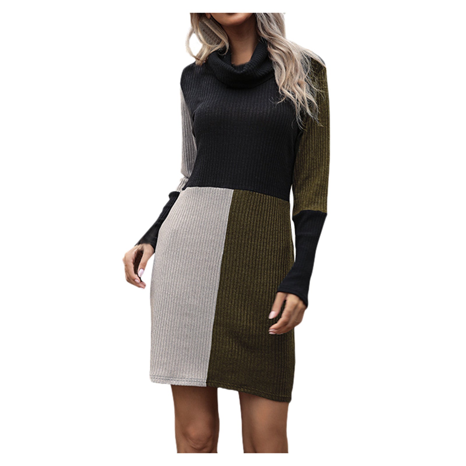 Casual Sweater Sleeve Loose Collar Long Knitted Pullover Womens High Women'S Dress Rayon Dresses For Women Vestido Femininos - Seprincess