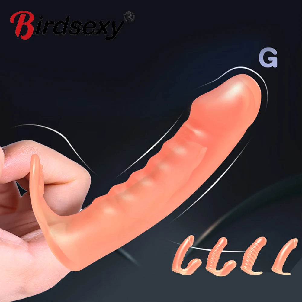 Finger Sleeves G Spot Vagina Stimulator Clit Massager Female Masturbator Condom Adult Erotic Sex Toys For Women Lesbian Couples