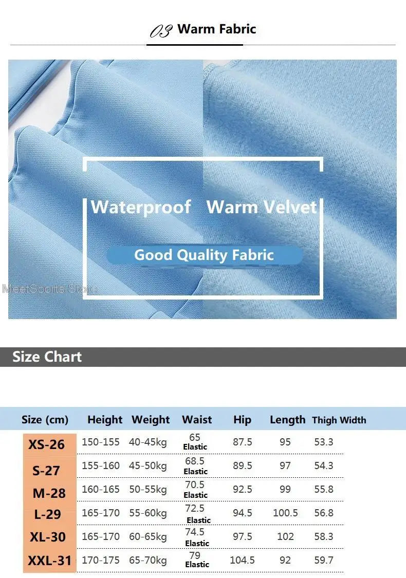 Ttygj Plus Velvet Ladies Slim Trousers Autumn Winter Golf Pants Women Waterproof Sports Tennis Pants Warm Long Trousers XS-XXL