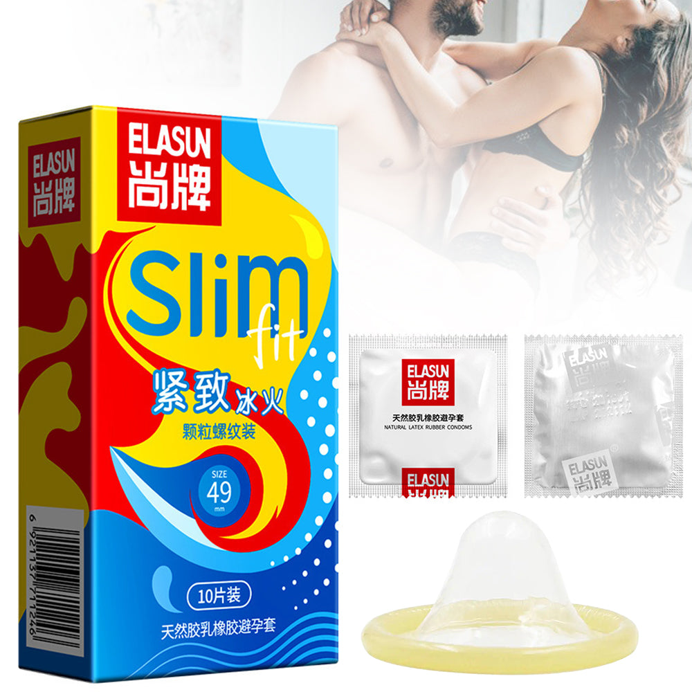 49mm Condoms Hot Cold Feeling Small Size 10PCS Dotted Granular Super Sensitive Sex Tooys for Men Penis Sleeves Lubrucant Sexshop - Seprincess