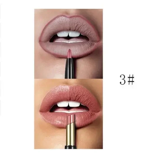 Pudaier 16 Colors Double Ended Lipstick Lip Pencil Combination Waterproof Makeup Long Lasting Beauty Half Matte Lip Stick - Seprincess