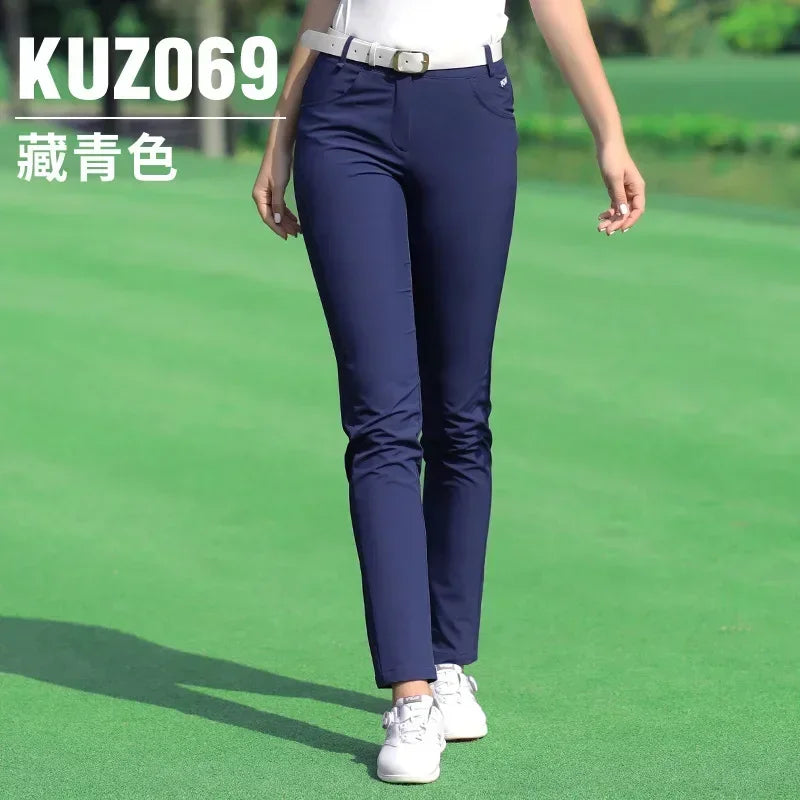 PGM Women Golf Pant Summer Spring Golf/Tennis Pants High Elastic Ladies Trouser Breathable Slim Quick Dry Pants XS-XL KUZ069