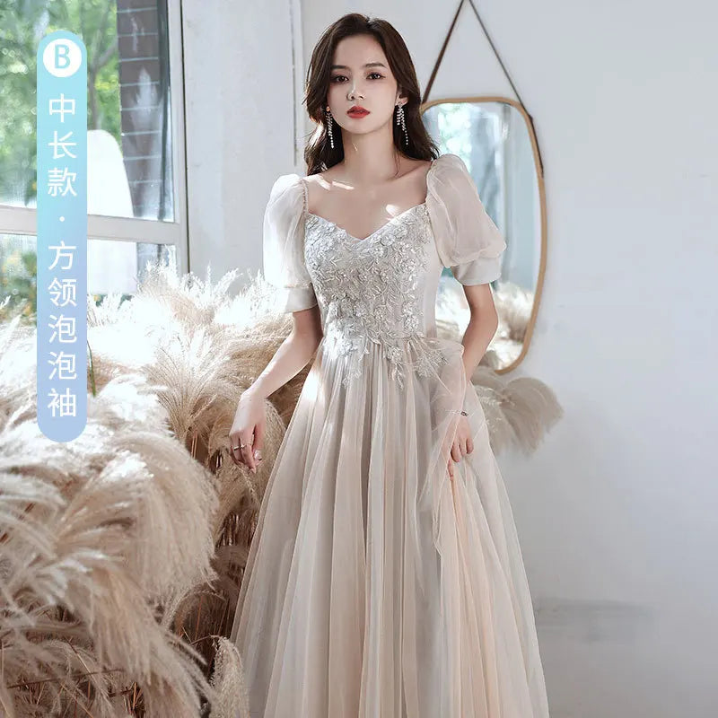 2024 Summer Light Gauze Bridesmaid Dress Women Sexy Wedding Party Gown Elegant Novelty Cheongsam Temperament Gentle Qipao - Seprincess