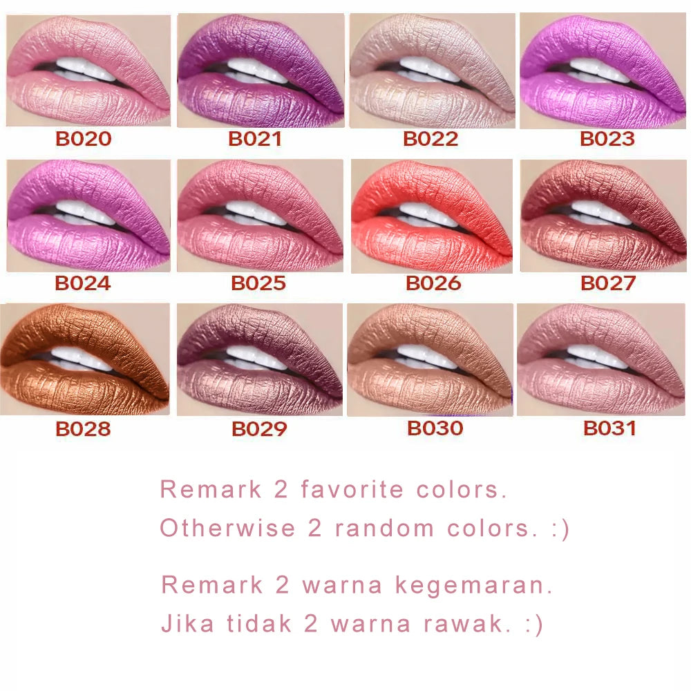 12 Colors Magic Pink Glitter Lipstick Matte Gliter Shimmer Super Finish Matte Velvet Waterproof Glitter Lipsticks - Seprincess