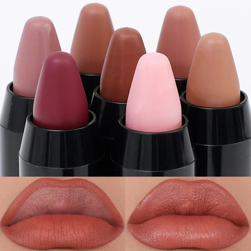 Nude Grey Pink Lip Liner Pen Moisturising Long Lasting Non-stick Cup Matte Contour Tint Lipsticks Pencil Korean Makeup Cosmetics - Seprincess