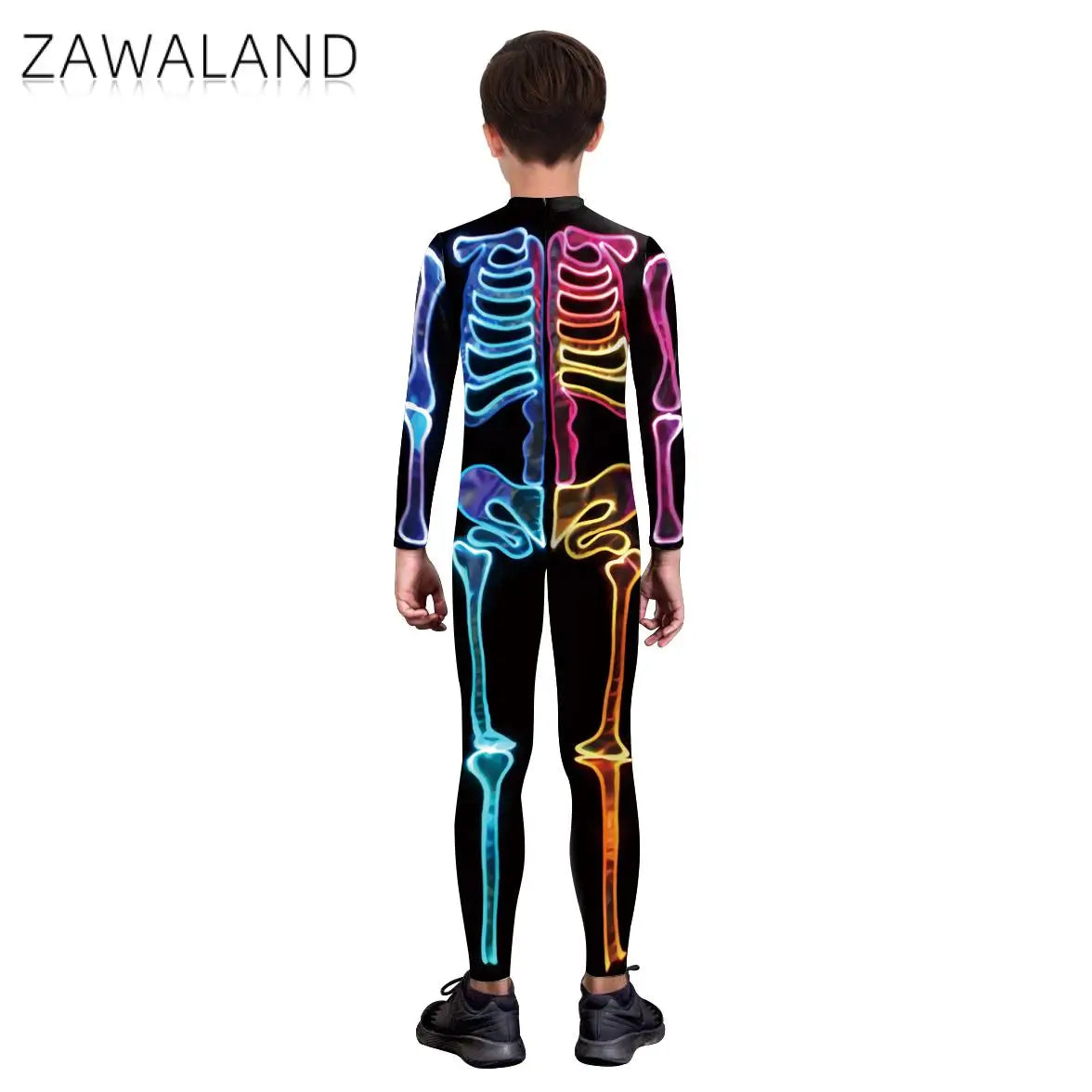 ZAWALAND Zentai Women Kid Outfits Hallowen Skeleton Bodysuit Carnival Party Cosplay Costume Parent-child clothing Jumpsuits - Seprincess