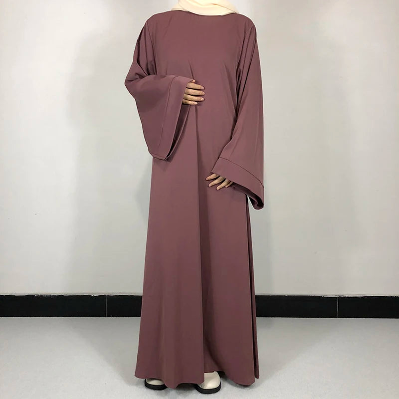 15 Colors Basic Plain Nida Abaya With Free Belt High Quality Muslim Women Modest Simple Dress EID Ramadan Islamic Clothing - Seprincess