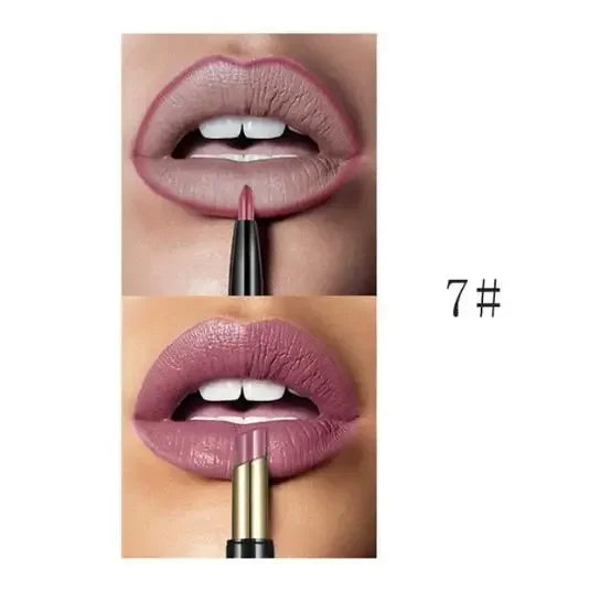 Pudaier 16 Colors Double Ended Lipstick Lip Pencil Combination Waterproof Makeup Long Lasting Beauty Half Matte Lip Stick