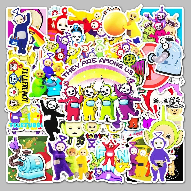 50pcs Cartoon Anime Cute Teletubbies Cartoon Stickers Luggage Laptop Scooter Mobile Phone Car Sticker - Seprincess